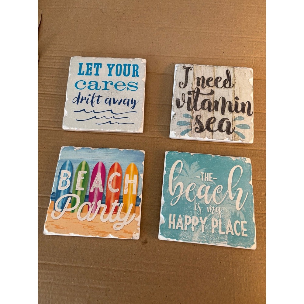 Fun Coastal Coasters Ceramic Beach Ocean Vacation